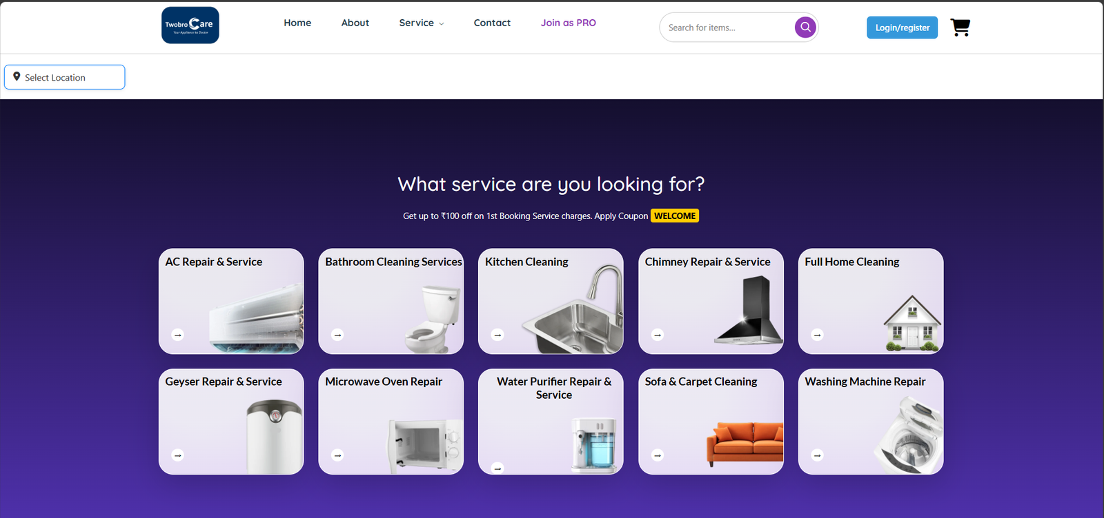 Online Service booking Ecommerce Website Development